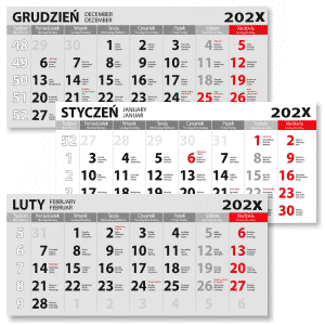 Kalender für dreifache Kalender