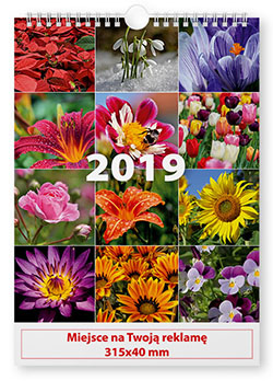 Mehrblattkalender, A3 auf einer Spirale - Blumen