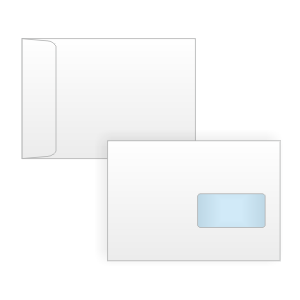 Briefumschläge C5 Fenster rechts, Öffnung auf der kurzen Seite