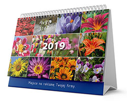 Multi-Panel-Desktop-Kalender auf einer Spirale - Blumen