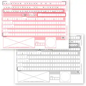 Überweisungsauftrag / Bareinzahlung personalisierter Druck (Original + Kopie) Überweisungsauftrag / Bareinzahlung personalisierter Druck (Original + Kopie)